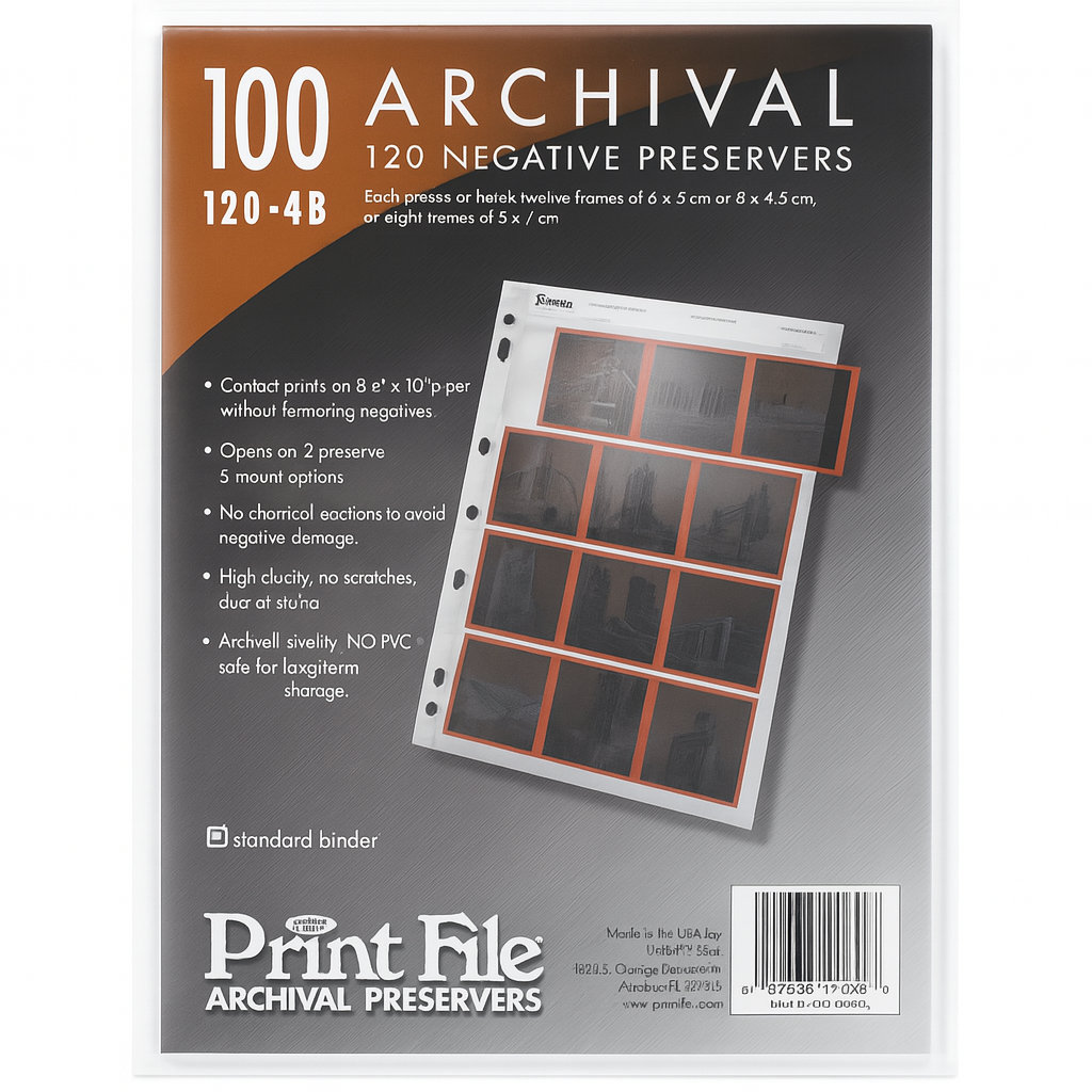 Print File 120‑4B – Preservador Archivístico para Negativos 120 (por unidad)