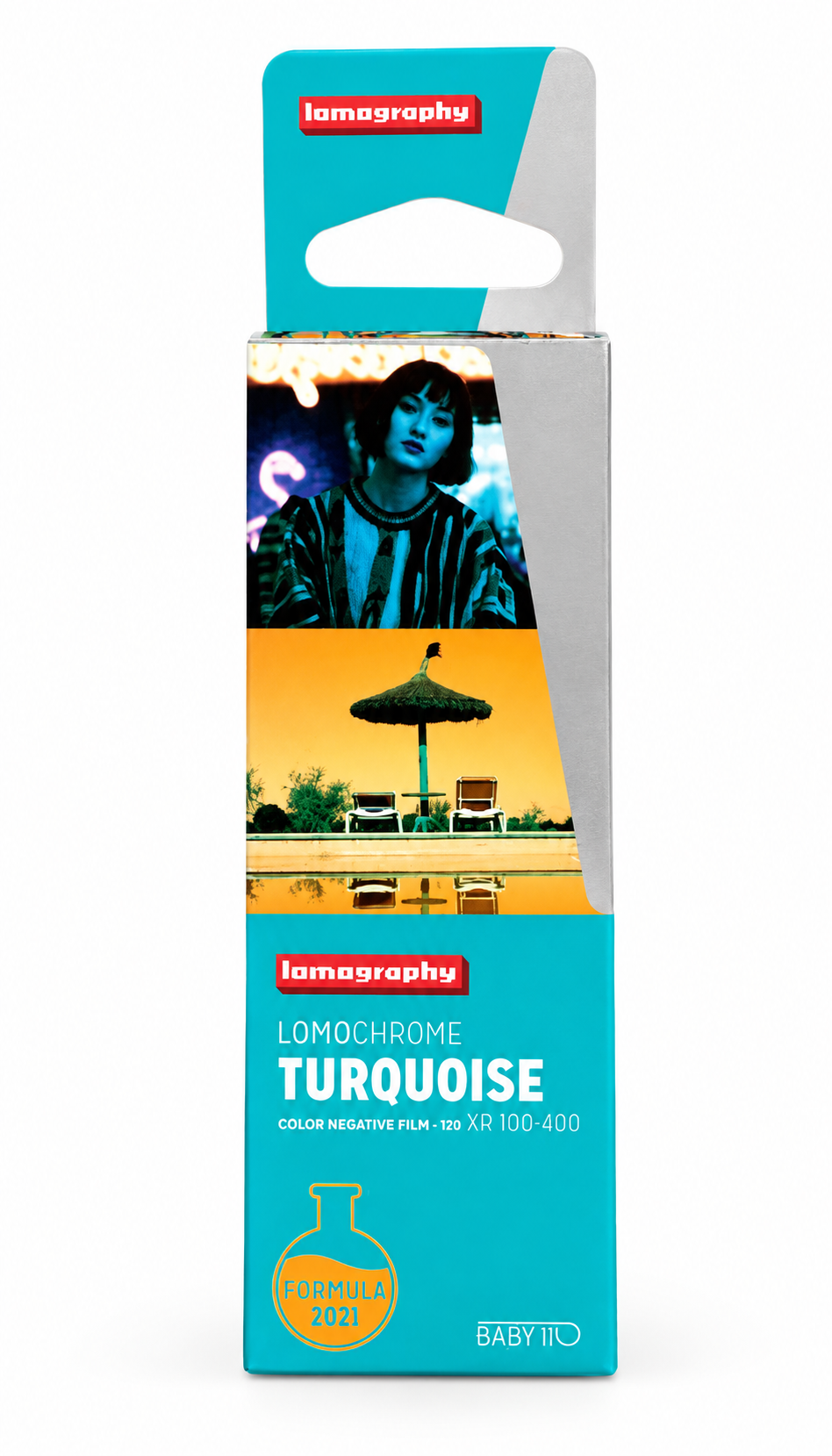 LomoChrome Turquoise 110 – Película color negativo, ISO 100‑400, formato 110
