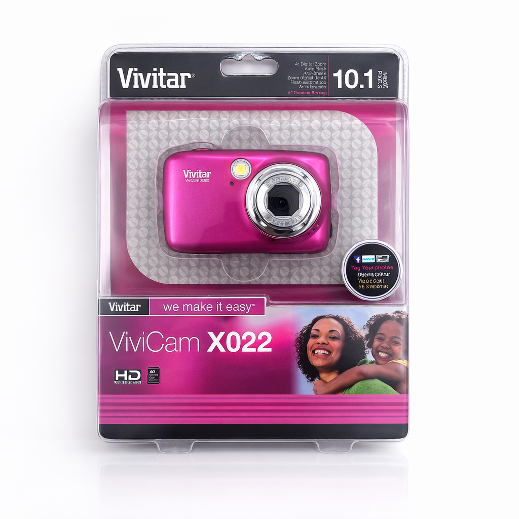 Cámara Digital Vivitar ViviCam X022 10.1MP – Rosa (Producto Nuevo)