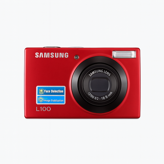 Samsung L100 – Compacta 8 MP | Zoom 3× 37–111 mm | Estabilización DIS | Pantalla 2.5″