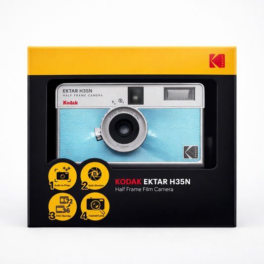 Kodak Ektar H35N Half Frame Film Camera – Color Turquesa (Turquoise)